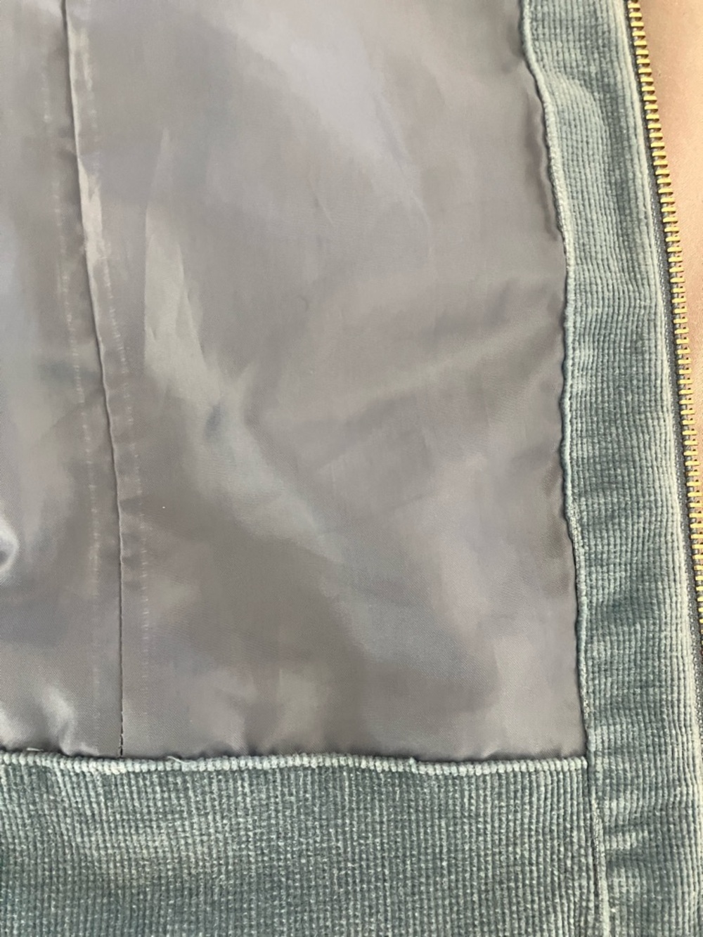 ROOMMATES California Vintage Light Blue Corduroy Zip-Front Fitted Jacket Size M - Picture 9 of 12